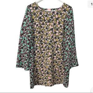 J Crew Tunic Dress Multicolor Floral Cotton Sz 6 Lined •BEAUTIFUL•